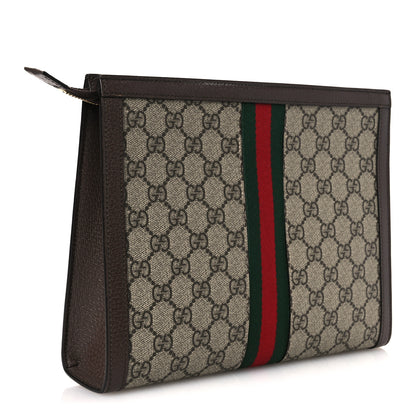 Gucci GG Supreme Monogram Web Ophidia Pouch Brown 3 of 13