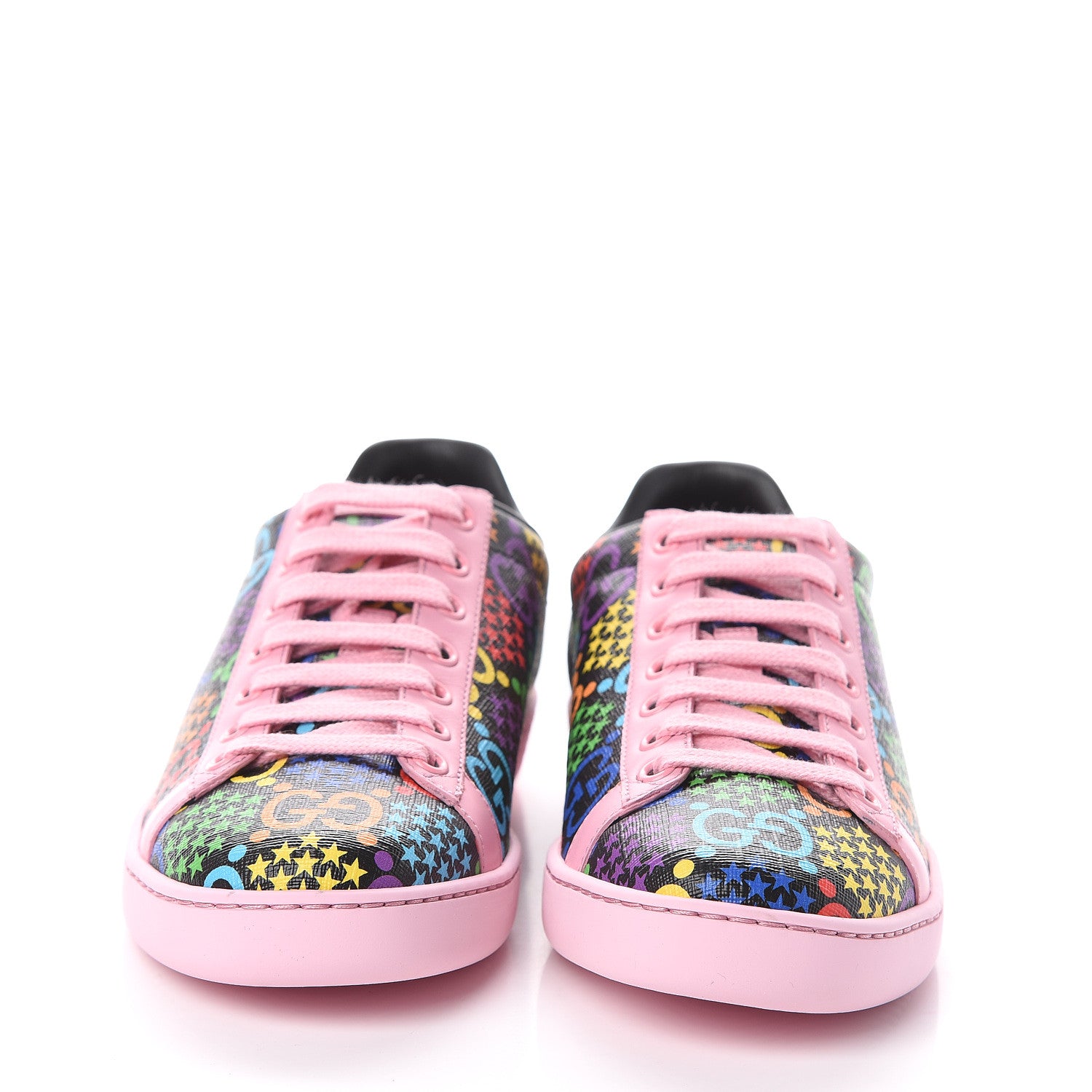 Gucci GG Supreme Monogram Psychedelic Womens Ace Sneakers 36 Black Multicolor Sugar Pink 2 of 8