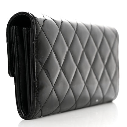 Chanel Patent Quilted Large Brilliant Flap Wallet Black 2 of 9