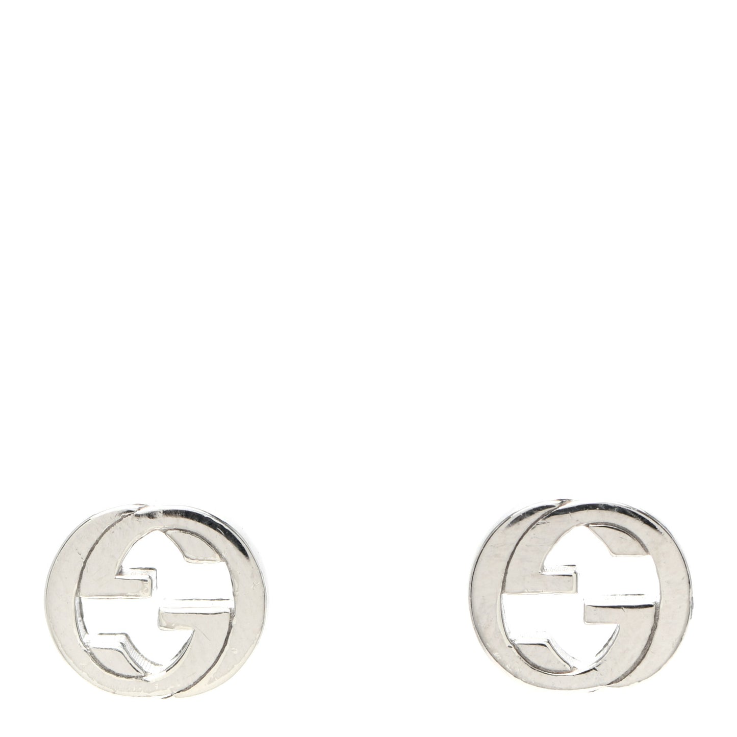 Sterling Silver Interlocking GG Stud Earrings