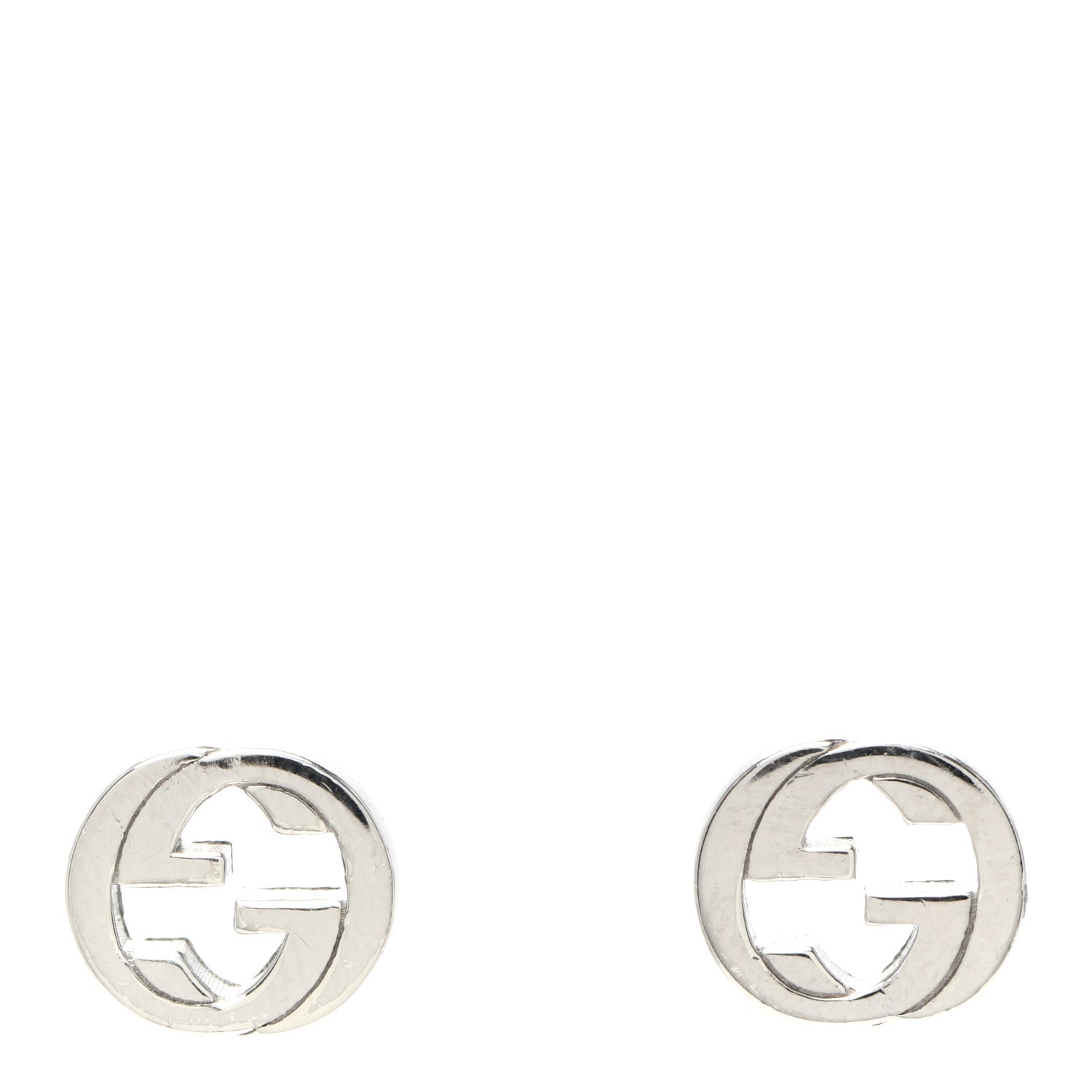 Gucci Sterling Silver Interlocking GG Stud Earrings 1 of 5