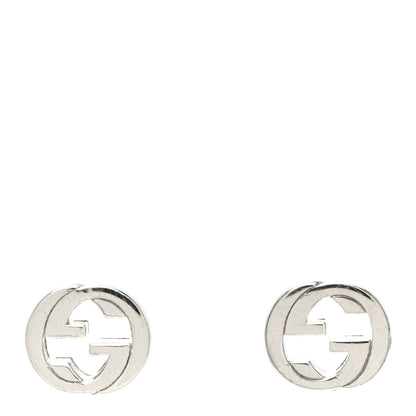 Gucci Sterling Silver Interlocking GG Stud Earrings 1 of 5