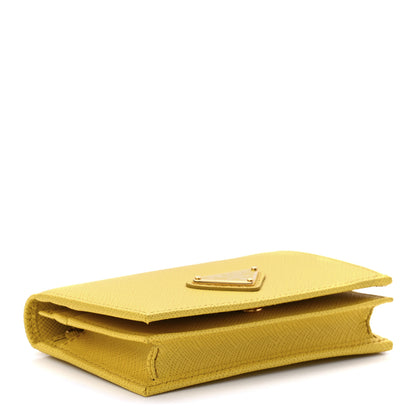 Prada Saffiano Small Wallet Sunny Yellow 3 of 11