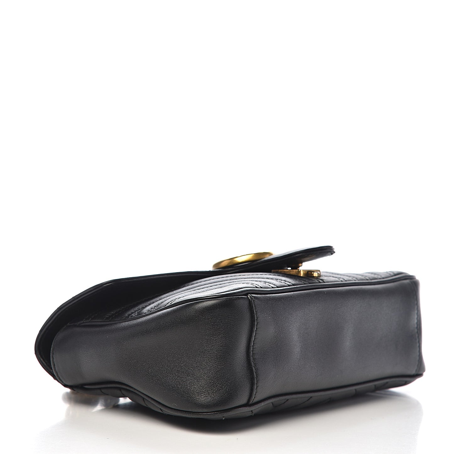 Calfskin Matelasse Small GG Marmont Shoulder Bag Black