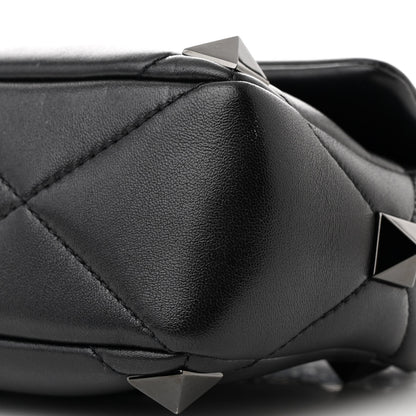 Valentino Garavani Nappa Monochrome Medium Roman Stud Shoulder Bag Black 9 of 9