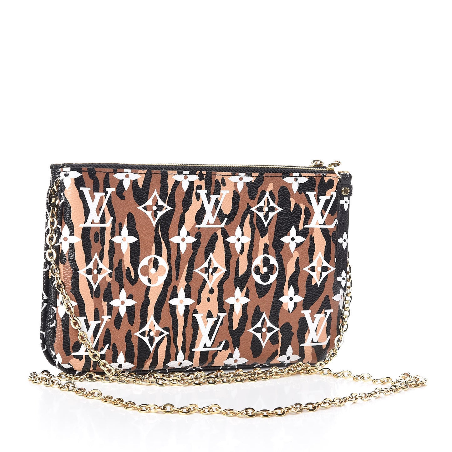 Monogram Giant Jungle Pochette Double Zip Black