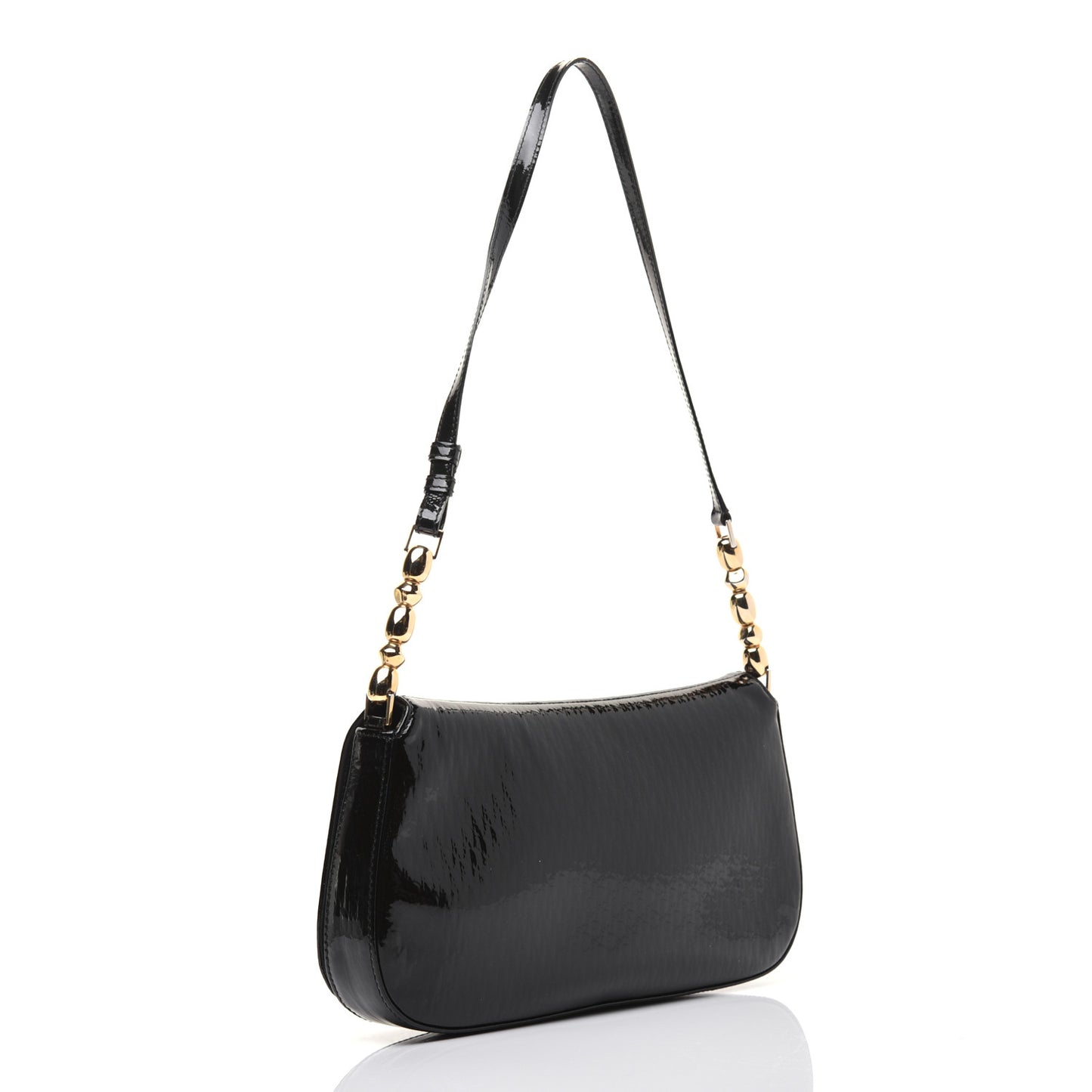 Patent Trotter Maris Pearl Shoulder Bag Black
