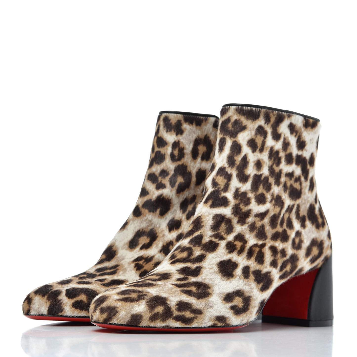 Pony Hair Leopard Turela 55 Ankle Boots 37 Black White