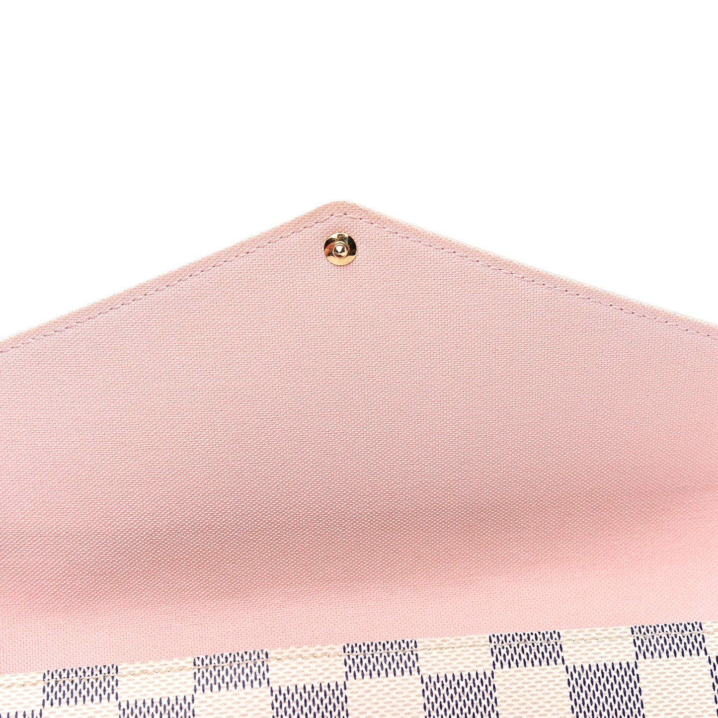Damier Azur Pochette Felicie Chain Wallet Rose Ballerine