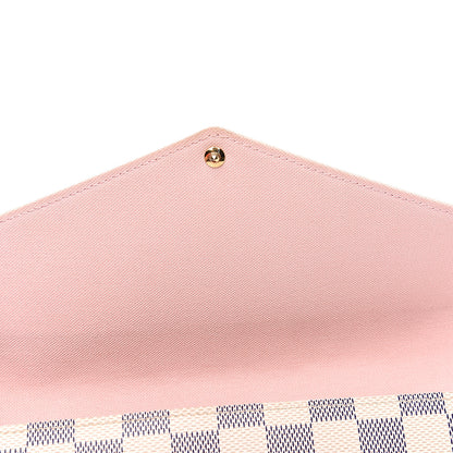 Louis Vuitton Damier Azur Pochette Felicie Chain Wallet Rose Ballerine 10 of 10