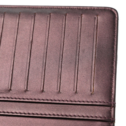 Chanel Iridescent Calfskin Quilted Tartan Button Yen Wallet Burgundy 9 of 12