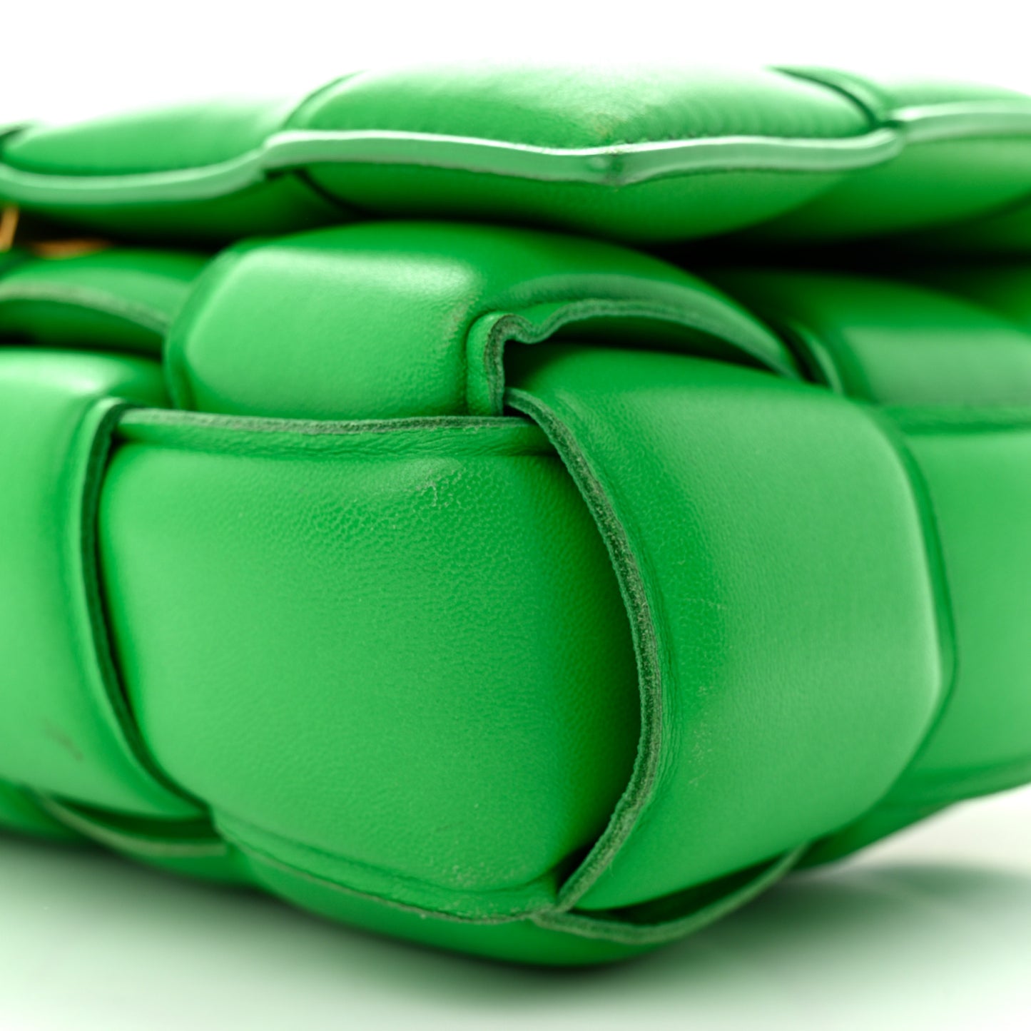 Nappa Maxi Intreccio Padded Cassette Crossbody Bag Parakeet