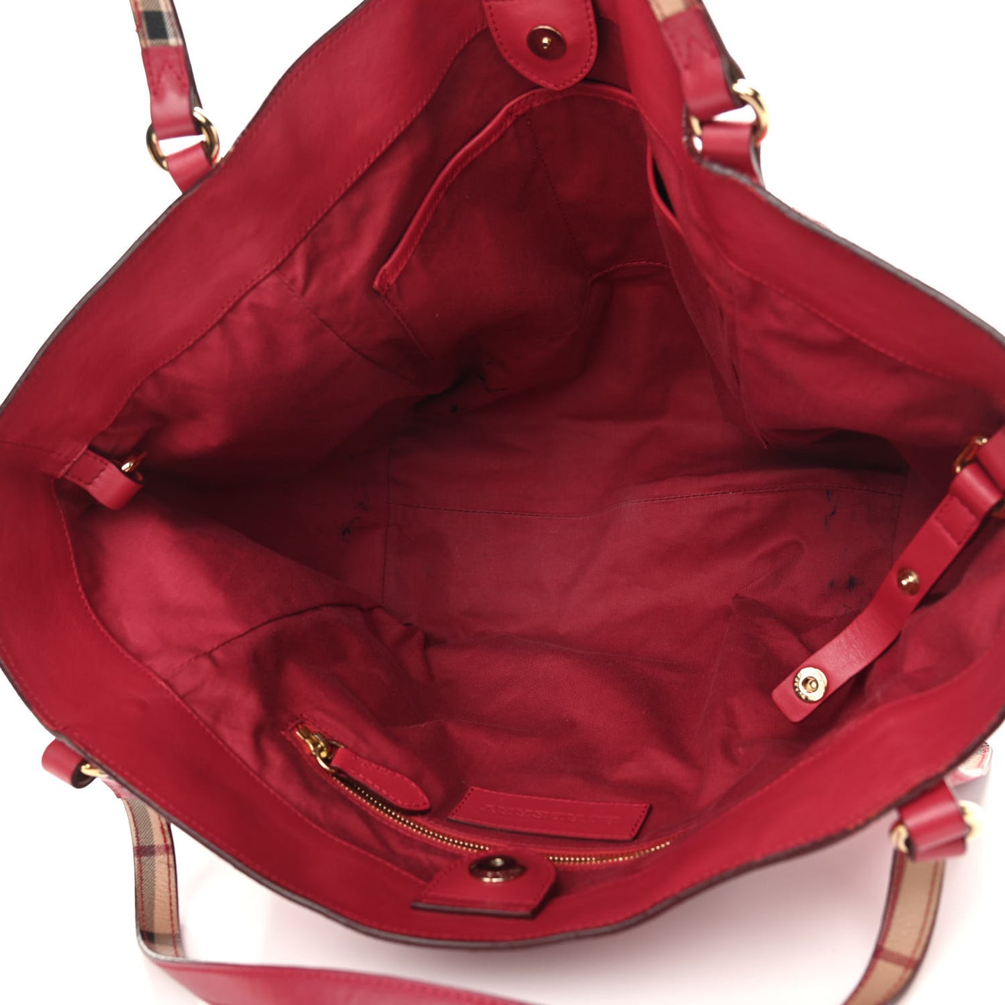Calfskin House Check Small Canterbury Tote Raspberry