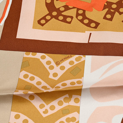 Hermes Silk Silla De Gaucho Scarf 90 Rose Poudre Beige 4 of 5