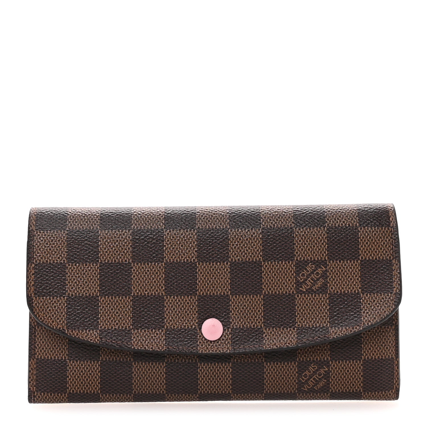 Louis Vuitton Damier Ebene Emilie Wallet Rose Ballerine 1 of 7