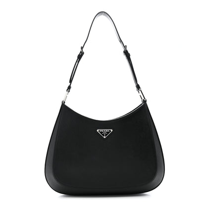 Prada Saffiano Lux Adjustable Strap Shoulder Bag Black 1 of 10