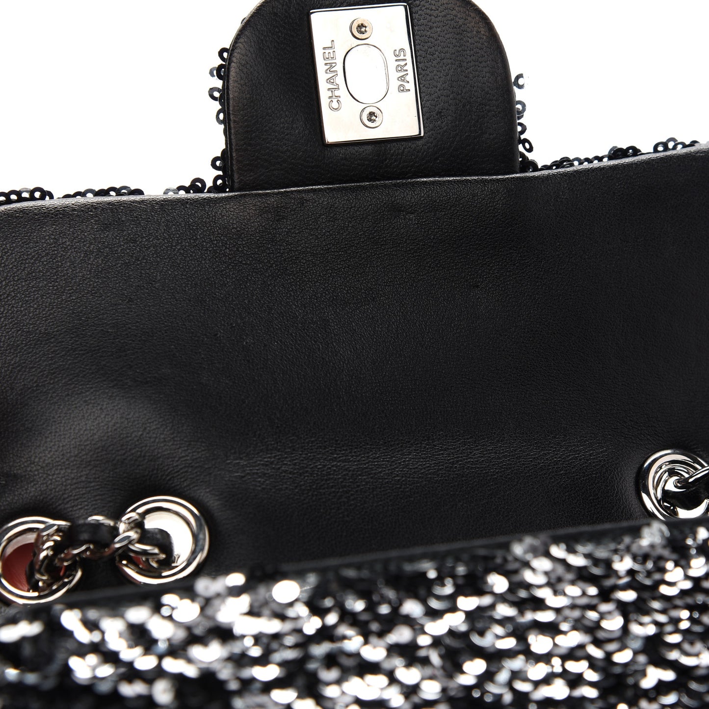Sequin Rectangular Flap Black
