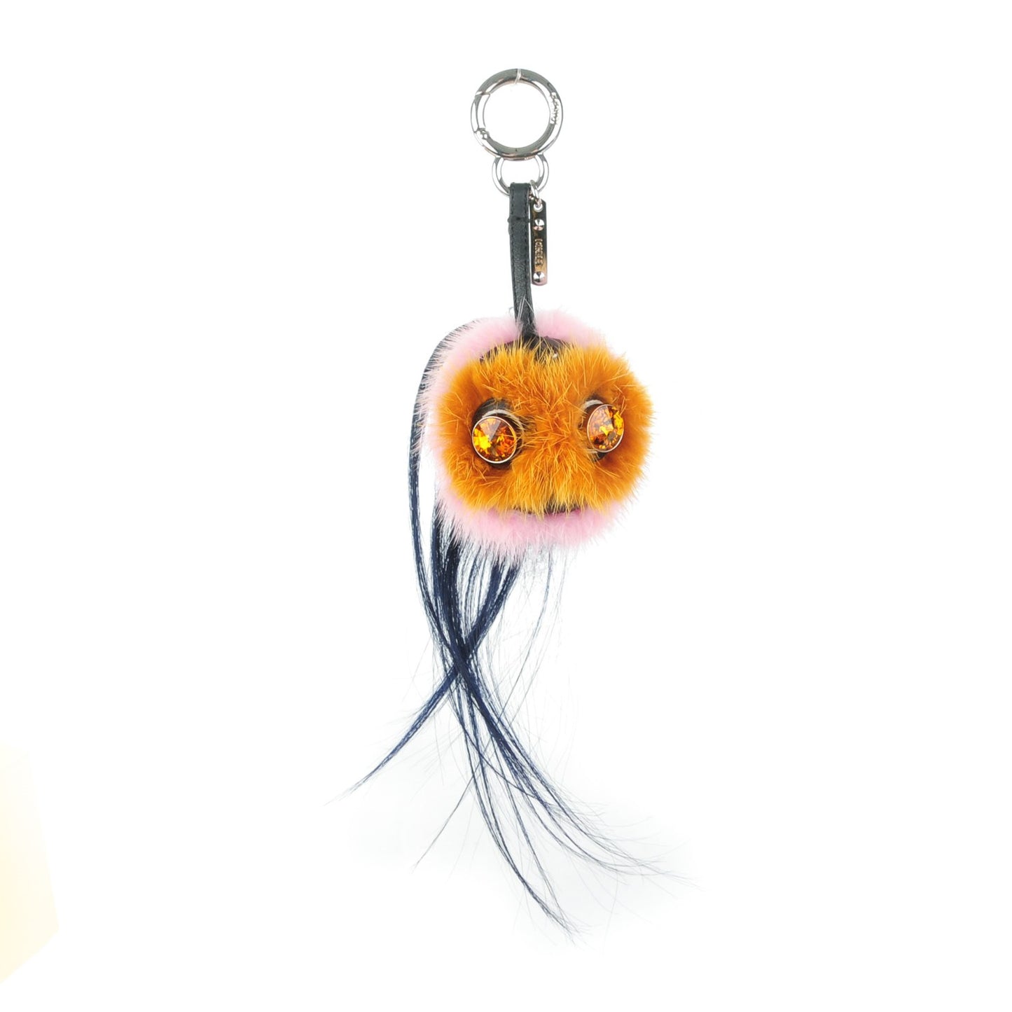 Mink Goat Fur QuTweet Bag Bug Charm Marshmallow Black