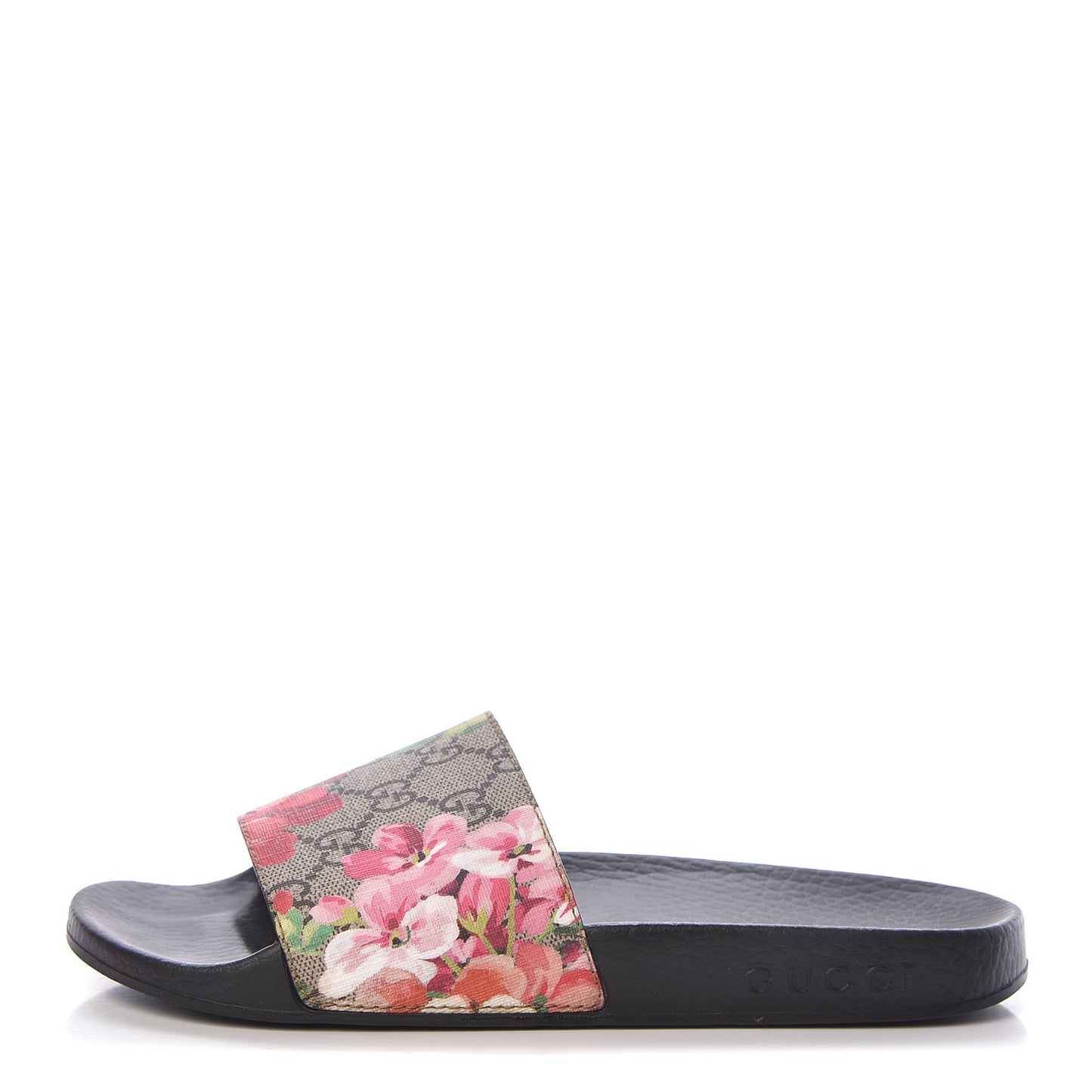 GG Supreme Monogram Blooms Slide Sandals 36 Beige Multicolor