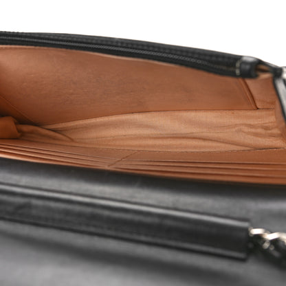 Chanel Lambskin Camellia Quilted Wallet On Chain WOC Black 5 of 11