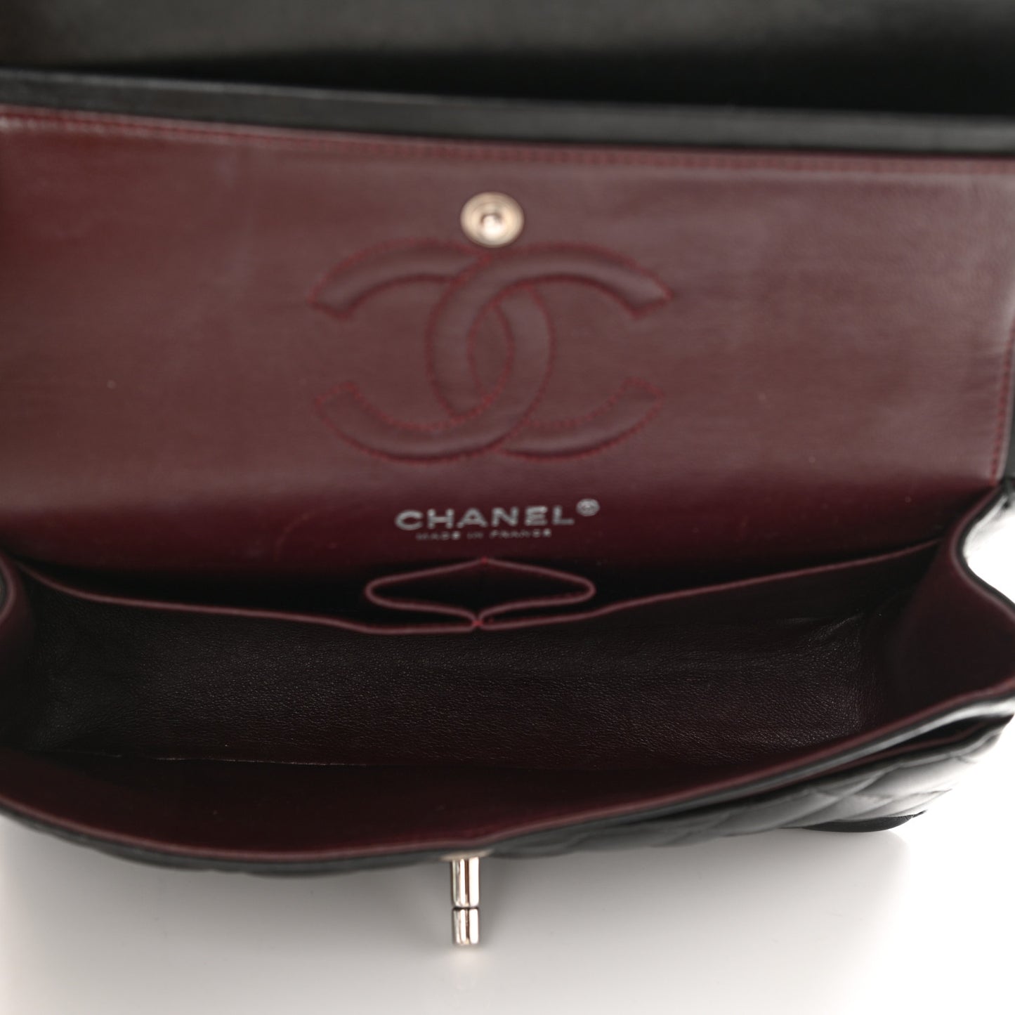 Lambskin Quilted Small Double Flap Black