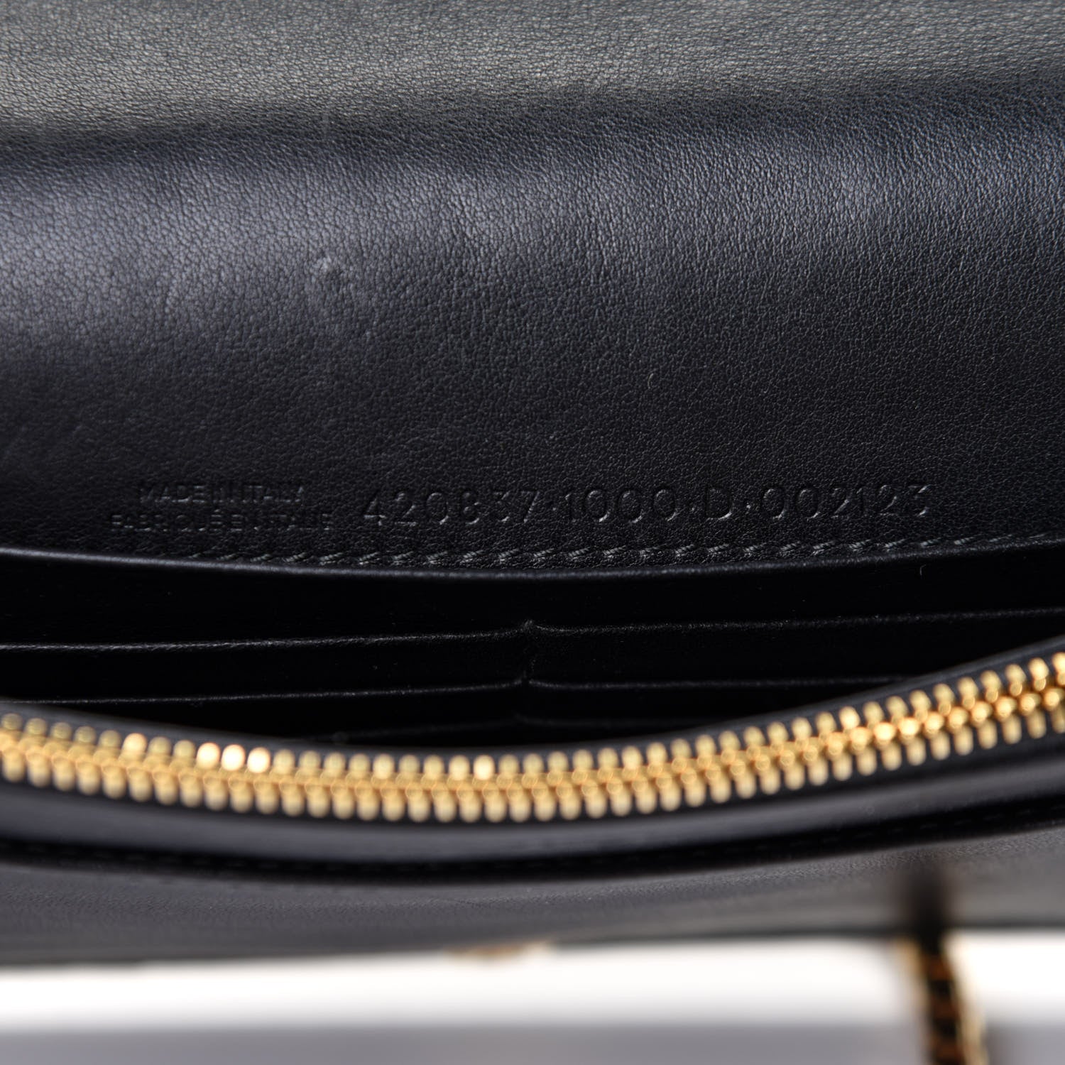 Balenciaga Veau Amp Plate Gold Chain Wallet Black 6 of 11