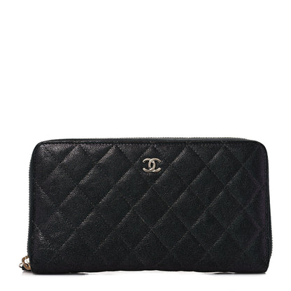 Chanel Iridescent Caviar Quilted Large Zip Around Organizer Wallet Black 1 of 9