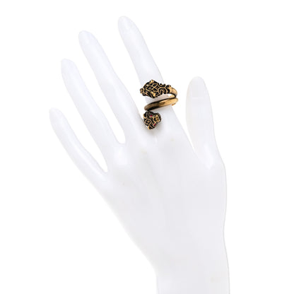 Gucci Tiger Heads Double Wrap Ring 54 7 Aged Gold 2 of 6