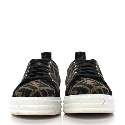 Fendi Fabric FF Micro-Perforated Rise Low Top Sneakers 36.5 Tobacco Black 2 of 14