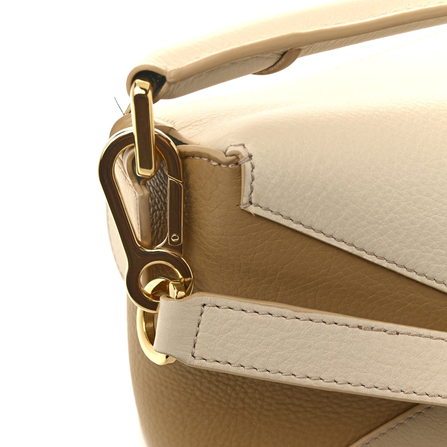 Calfskin Small Puzzle Edge Bag Angora Beige