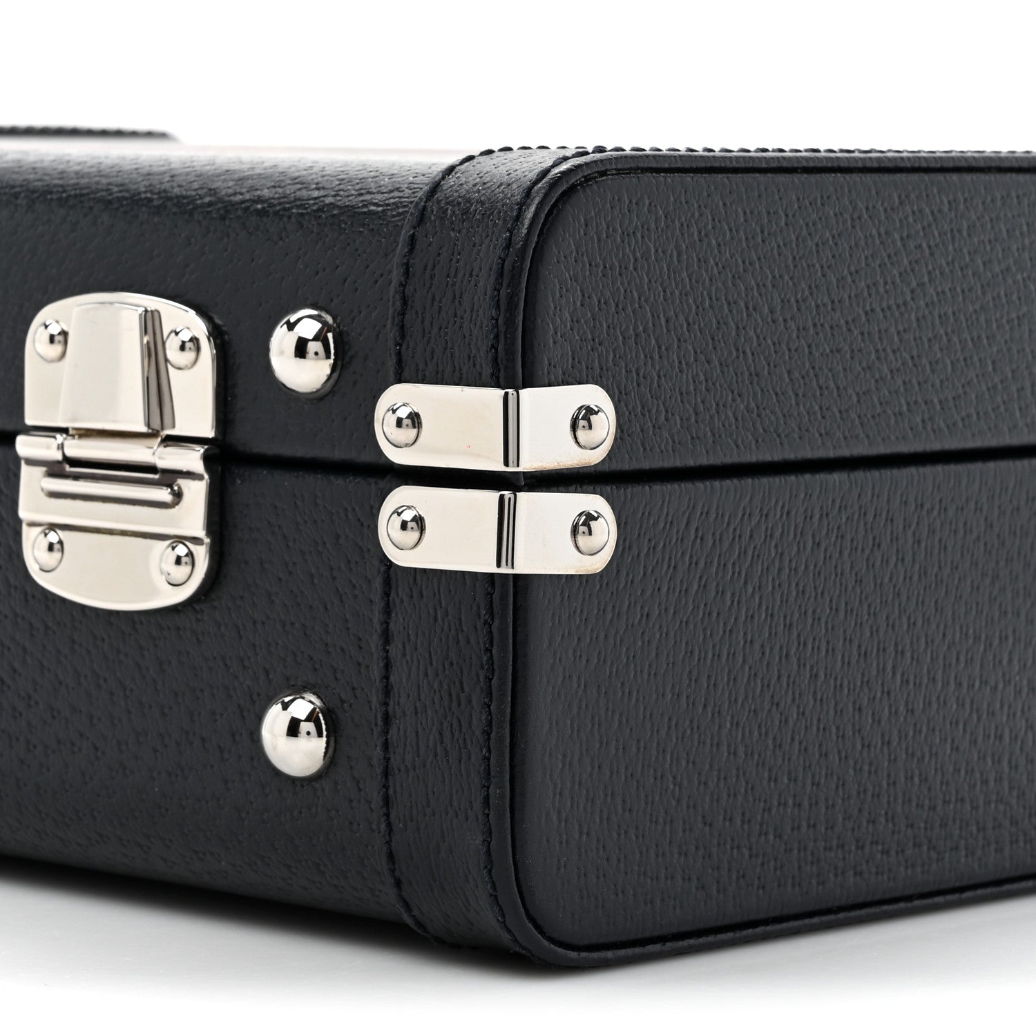 Gucci Dollar Calfskin Web Savoy Medium Top Handle Beauty Case Dark Blue 9 of 9