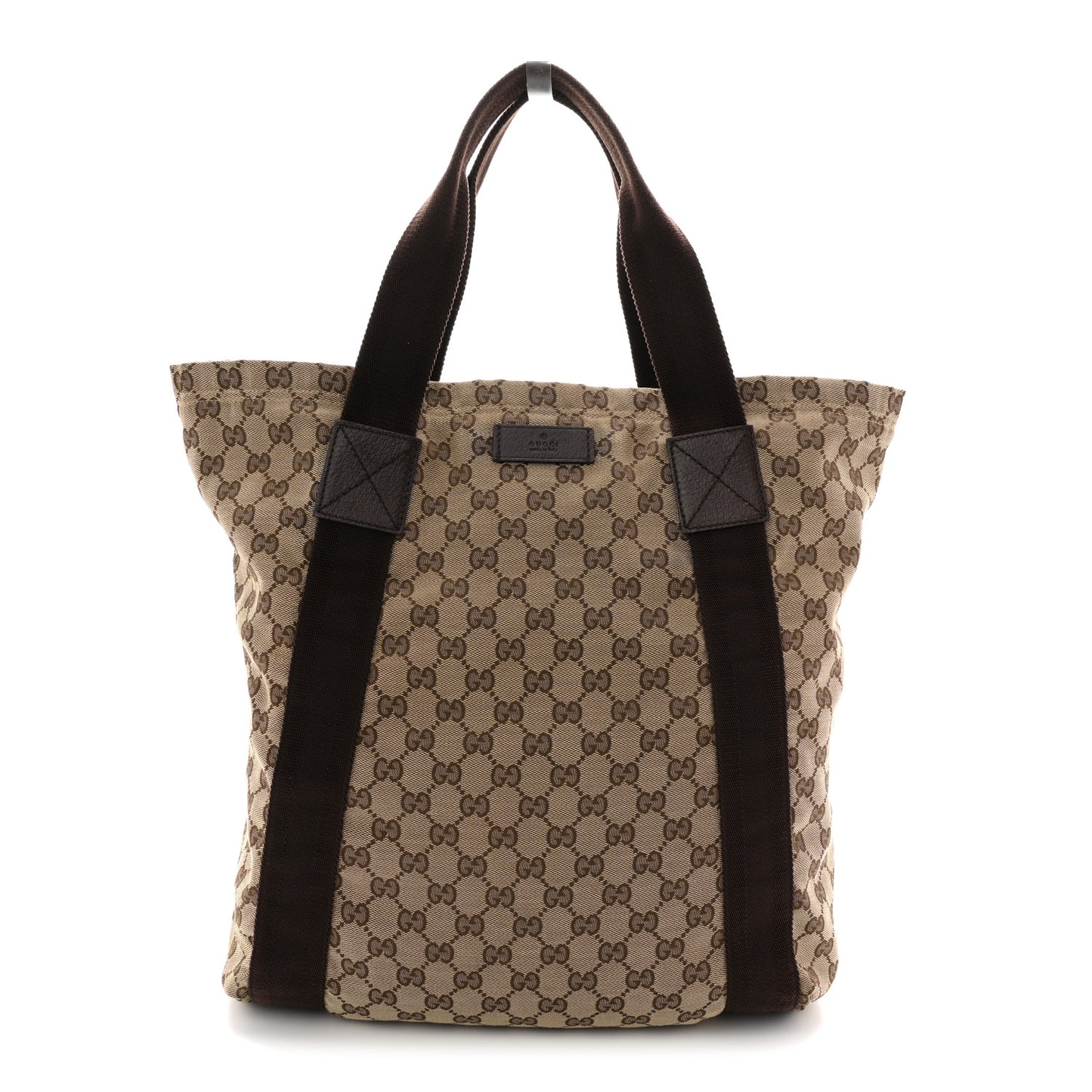 GG Monogram Medium Handle Vertical Tote Bag Dark Brown