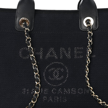 Chanel Mixed Fibers Calfskin Small Deauville Tote Black 9 of 11