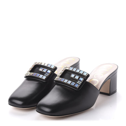 Gucci Malaga Kid Crystal Square G Madelyn Mules 38.5 Black 3 of 9