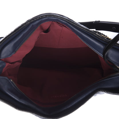 Chanel Aged Calfskin Quilted Large Gabrielle Hobo Navy Black 5 of 9