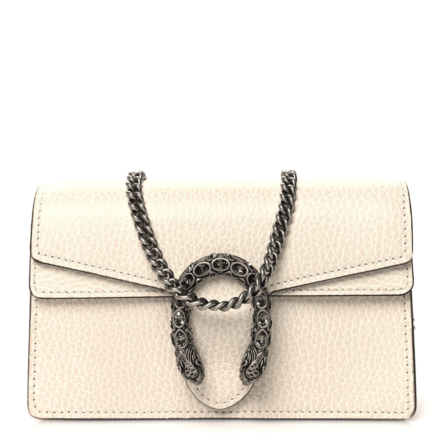 Gucci Dollar Calfskin Crystal Super Mini Dionysus Shoulder Bag Mystic White Black Diamond 1 of 9