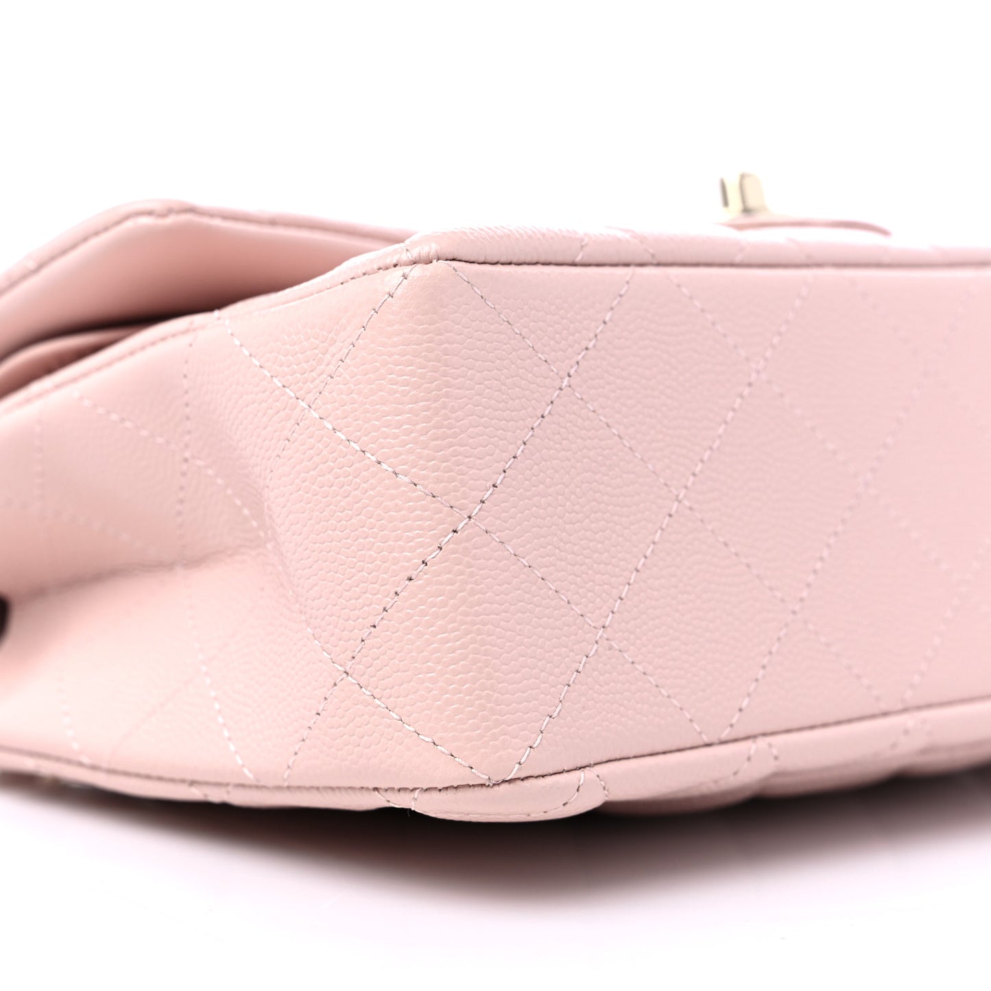 Caviar Quilted Small Double Flap Light Pink