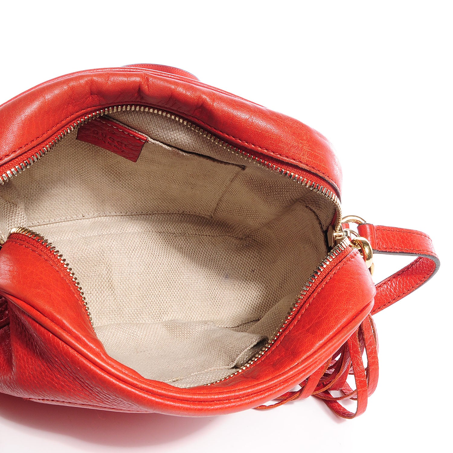 Gucci Pebbled Calfskin Small Soho Disco Bag Vibrant Red 7 of 10