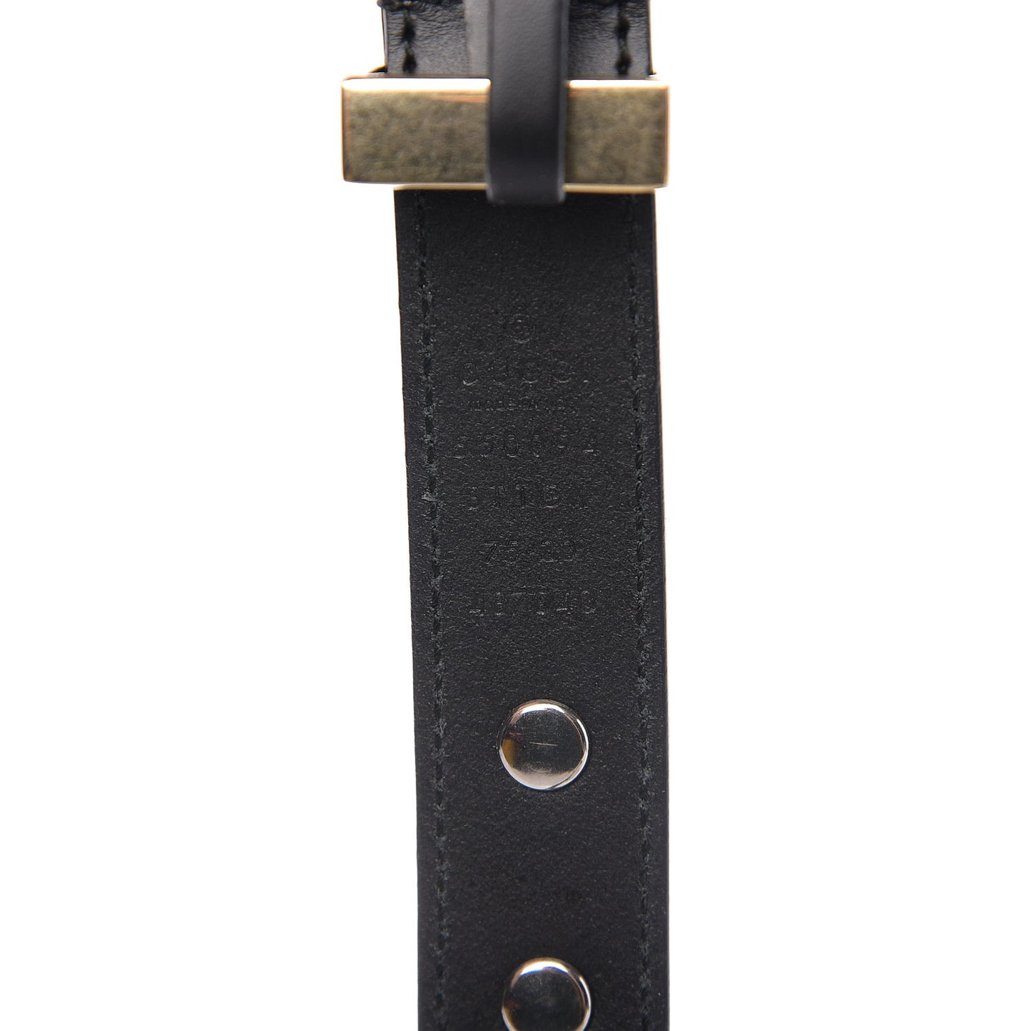 Calfskin Star Studded Torchon Double G Belt 75 30 Black