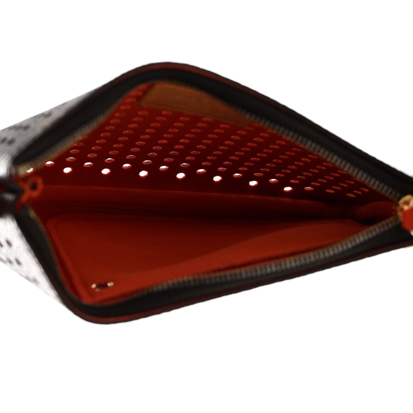 Monogram Perforated Pochette Plat Orange