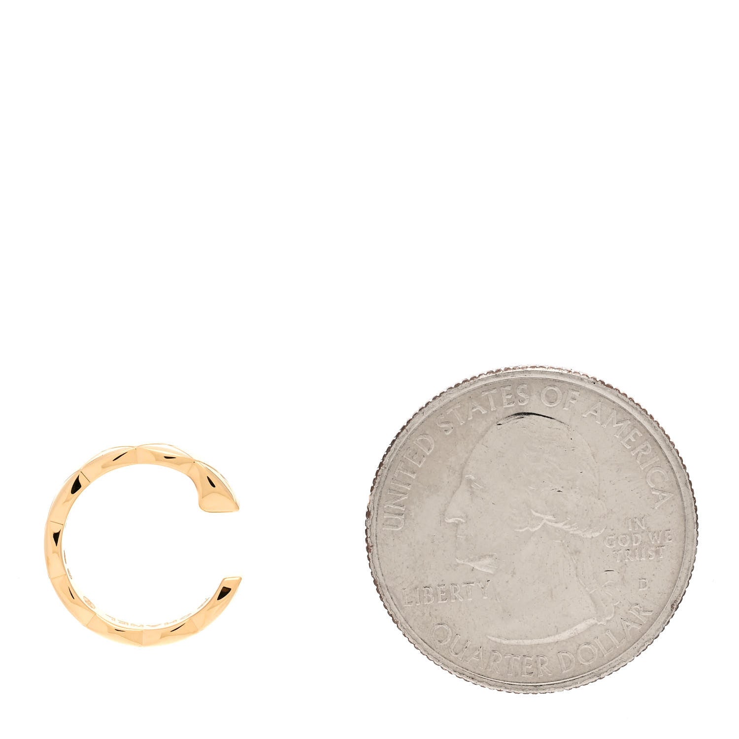 Chanel 18K Yellow Gold Coco Crush Single Ear Cuff Earring 2 of 5