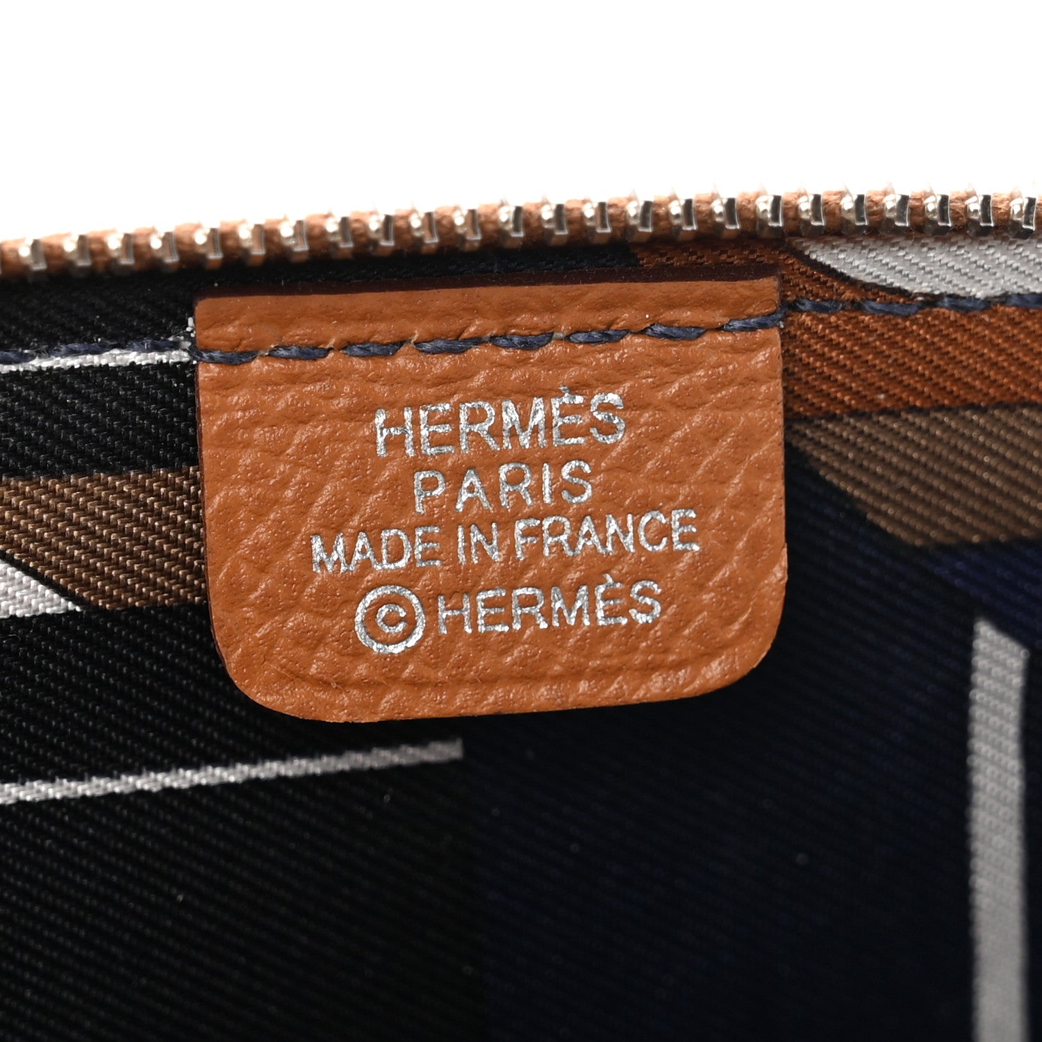 Hermes Epsom Silk'in Coin Purse Gold Bleu Navy Beige 6 of 8