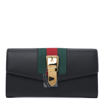 Gucci Calfskin Sylvie Continental Wallet Black 1 of 5