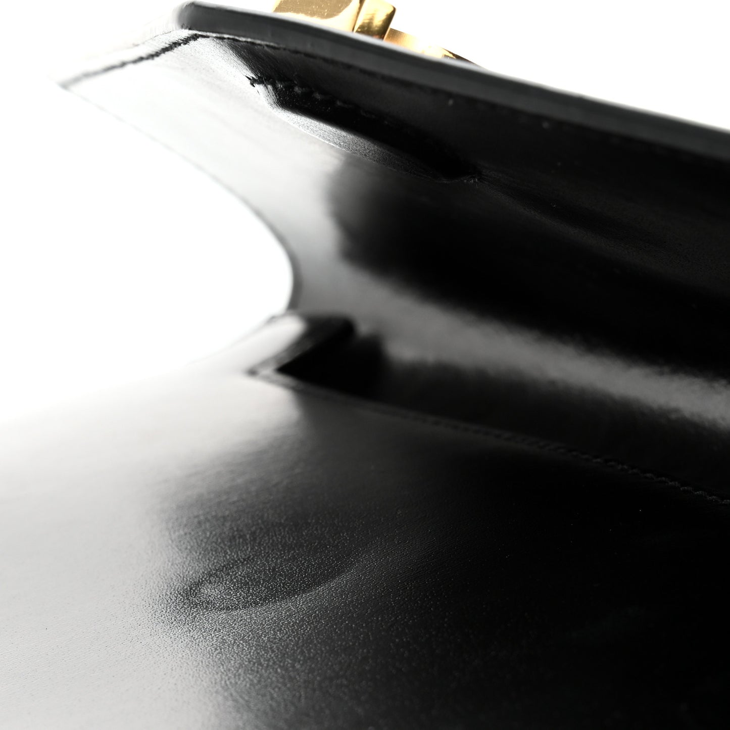 Smooth Shiny Calfskin Monogram Uptown Clutch Black