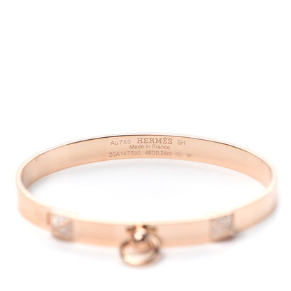Hermes 18K Rose Gold Diamond PM Collier De Chien Bracelet SH 6 of 6