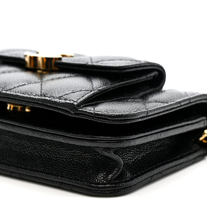 Chanel Caviar Quilted Pocket Twins Clutch With Chain Black 12 of 12
