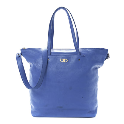 Salvatore Ferragamo Goatskin Vertical Mika Tote Blue 1 of 11