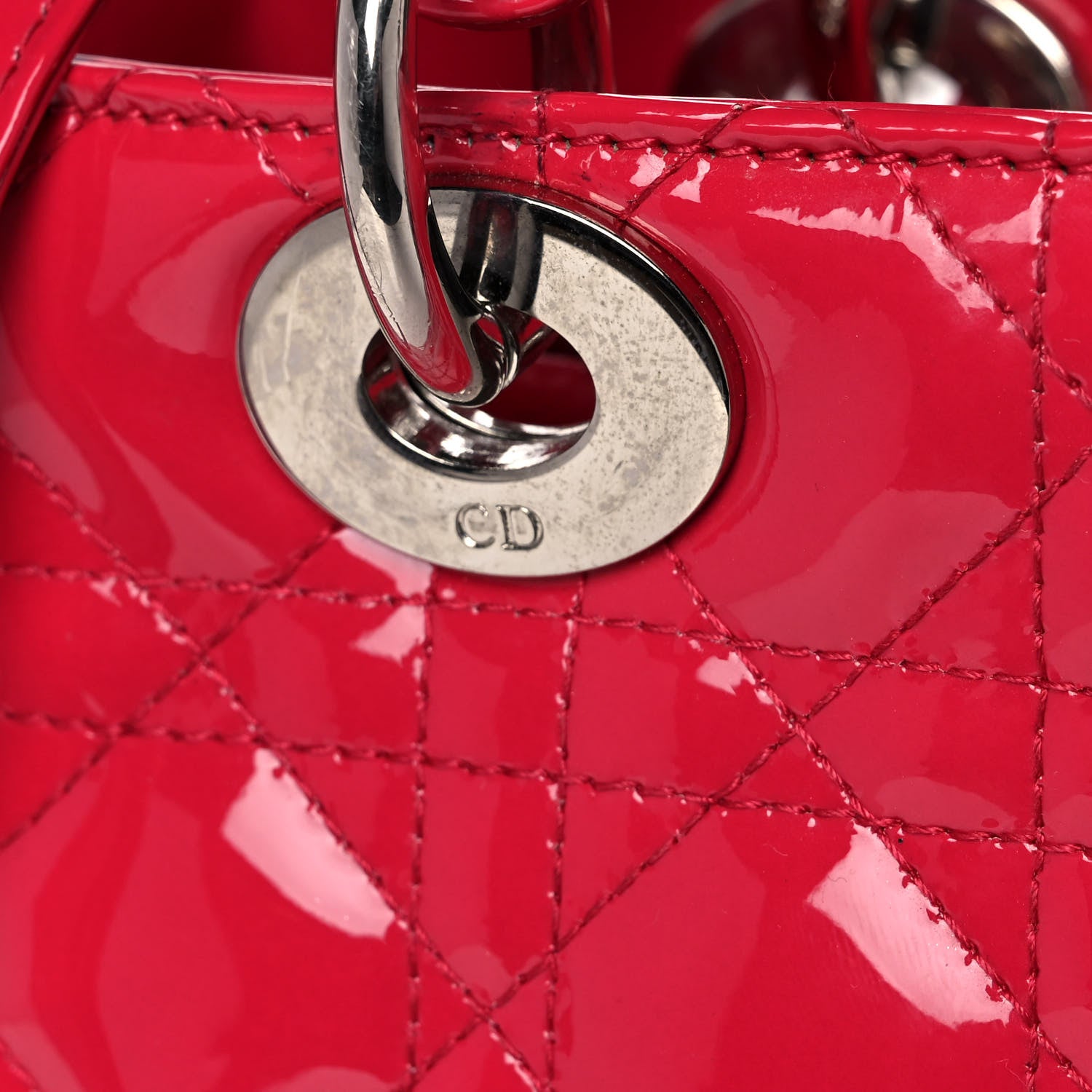 Christian Dior Patent Cannage Medium Lady Dior Red 14 of 17