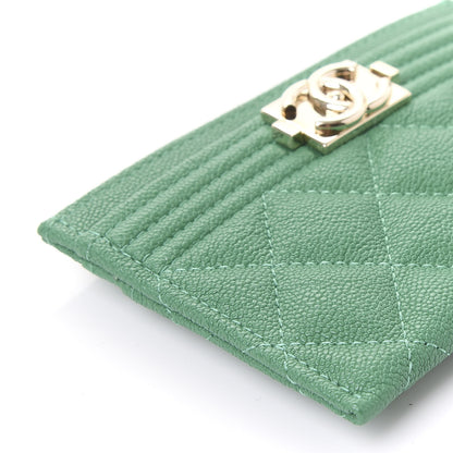 Chanel Caviar Quilted Boy Card Holder Green 5 of 11