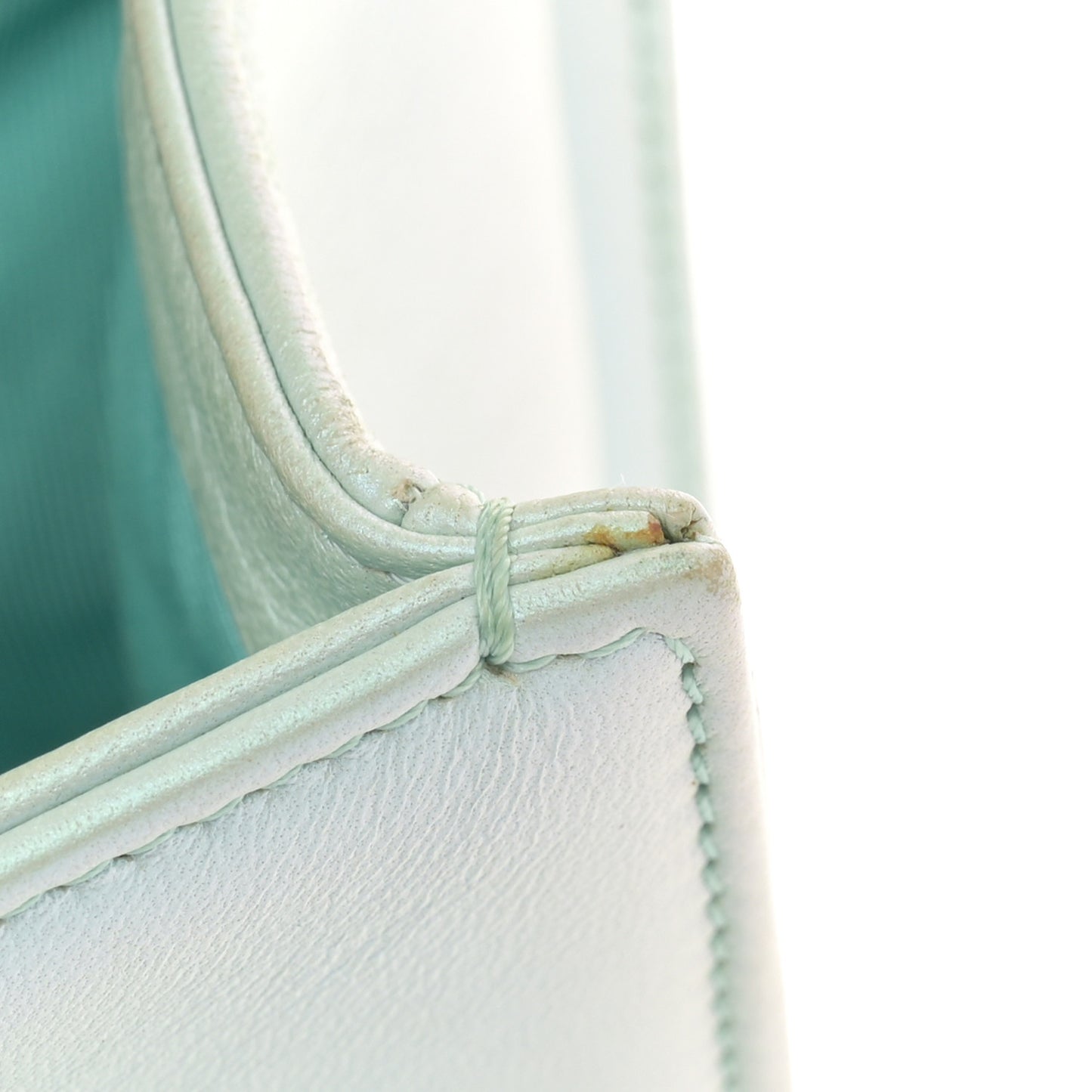 Iridescent Lambskin Chevron Quilted Medium Boy Flap Turquoise